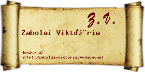 Zabolai Viktória névjegykártya